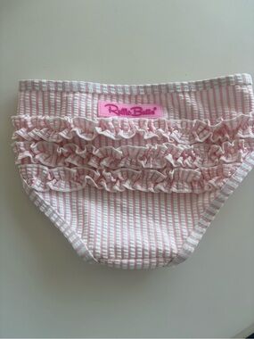 Ruffle Butts  Pink & White Striped Bathing Suit Bottom